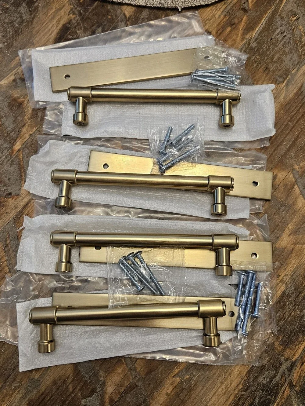 Brushed Brass Drawer Pulls - Gold Cabinet Handles (Set Of 4)